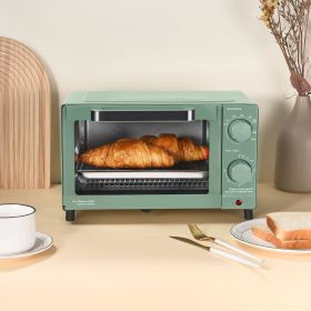 4 Slice Countertop Toaster Oven with 3 Settings, includes Baking Rack and Pan, New (Color: Sage Green)